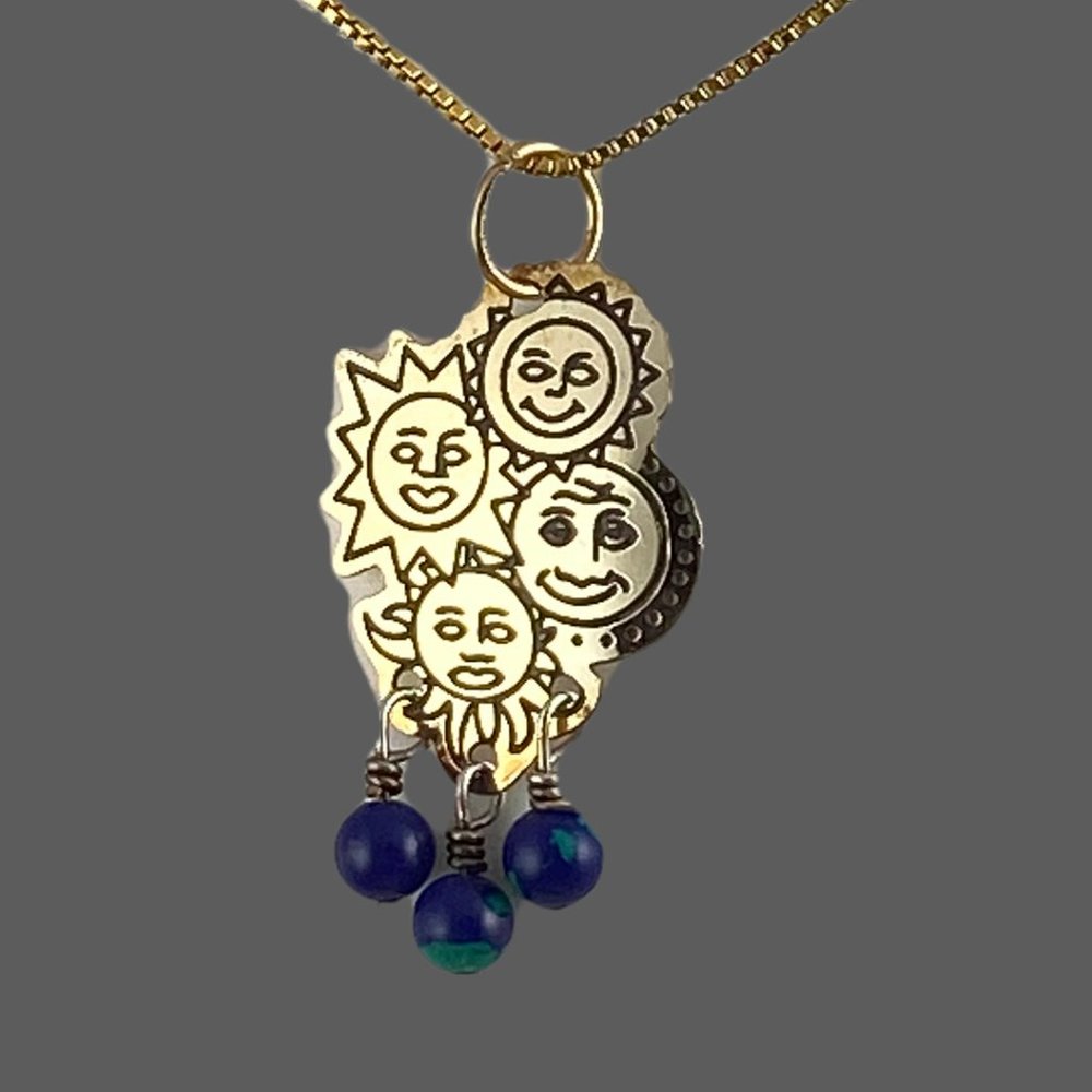 Vintage Fun in the Sun 14 Karat Gold Filled with 16in Gold Filled 925 Necklace